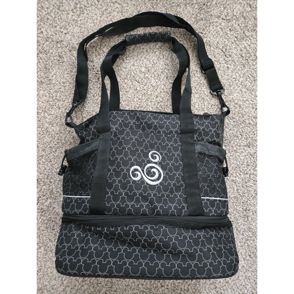 Disney Handbags - DISNEY Mickey Mouse Embroidered Tote Bag with Zip Cooler Compartment *EUC*